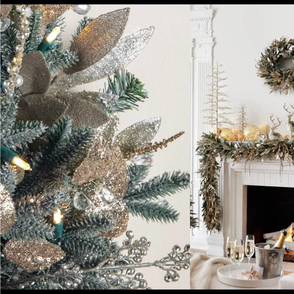 Balsam Hill  NEW champagne & Crystal Garland